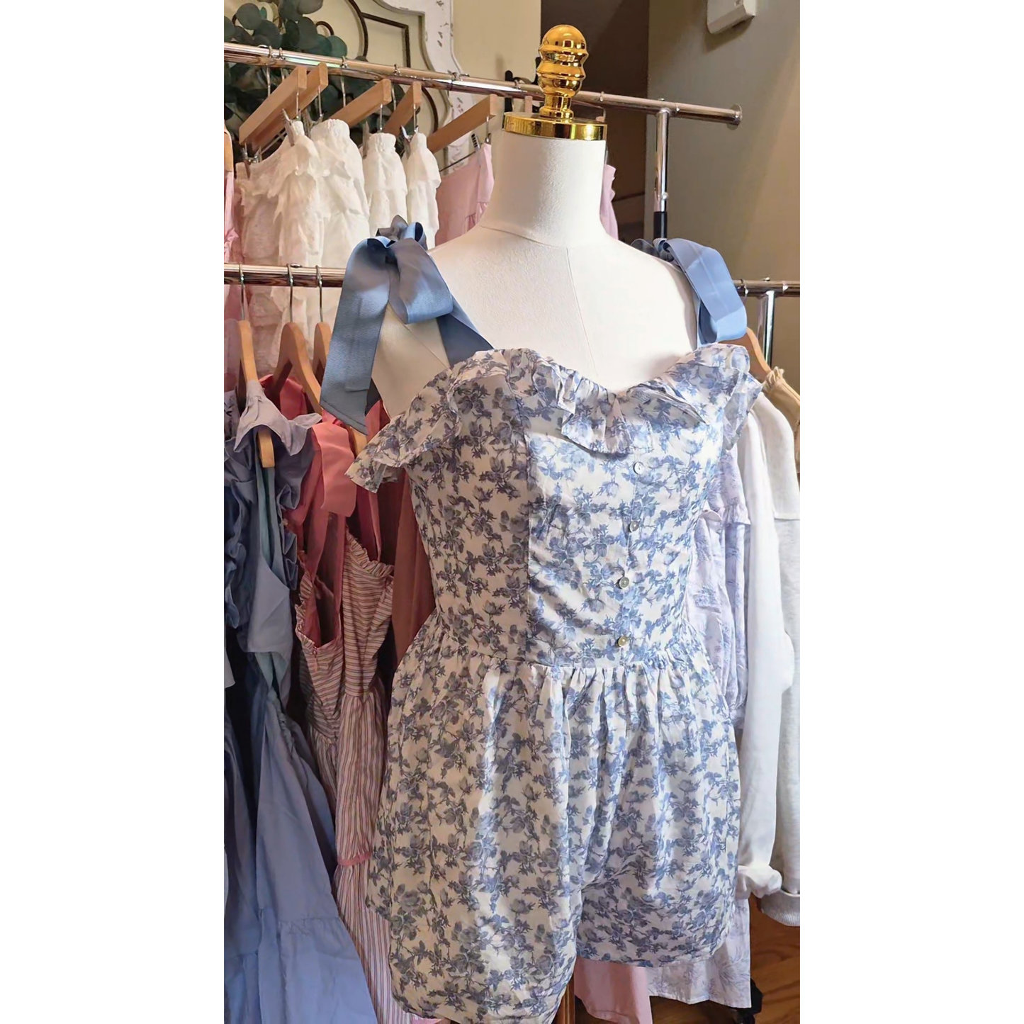 Blue Floral Romper