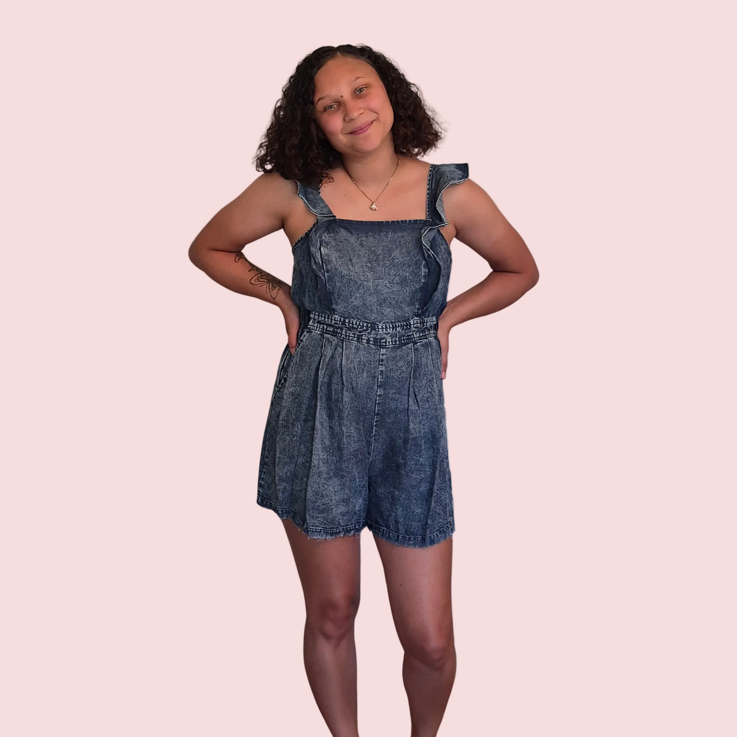 Sweetheart Denim Romper