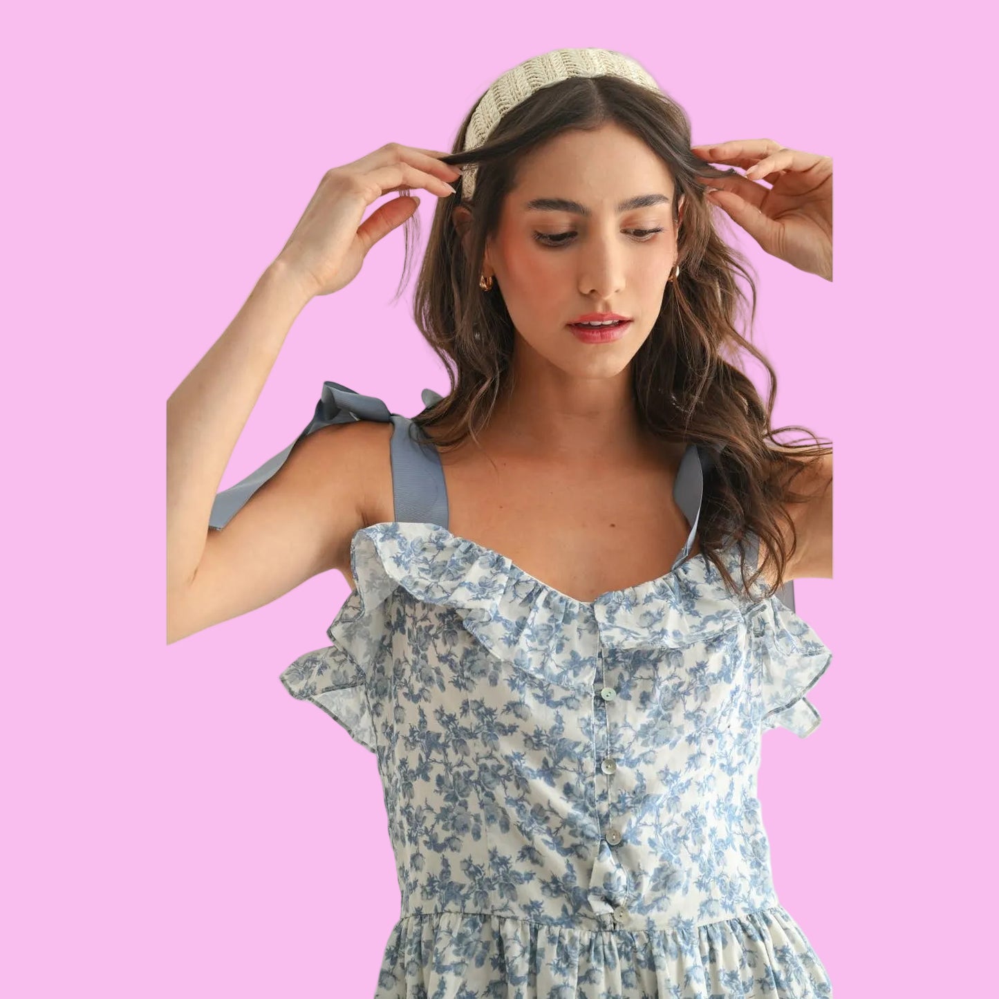 Blue Floral Romper