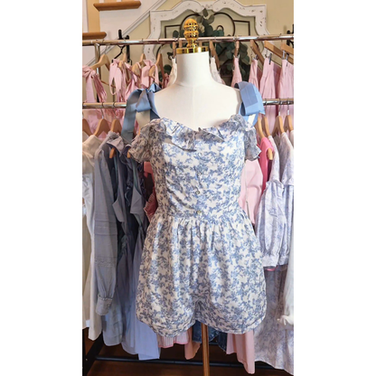 Blue Floral Romper