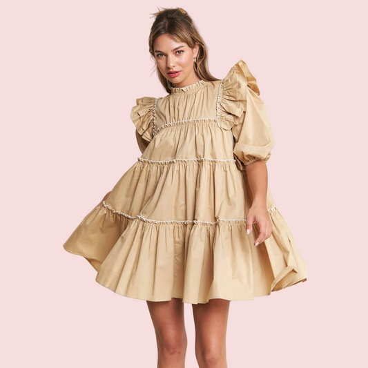 Latte Ruffle Babydoll Dress