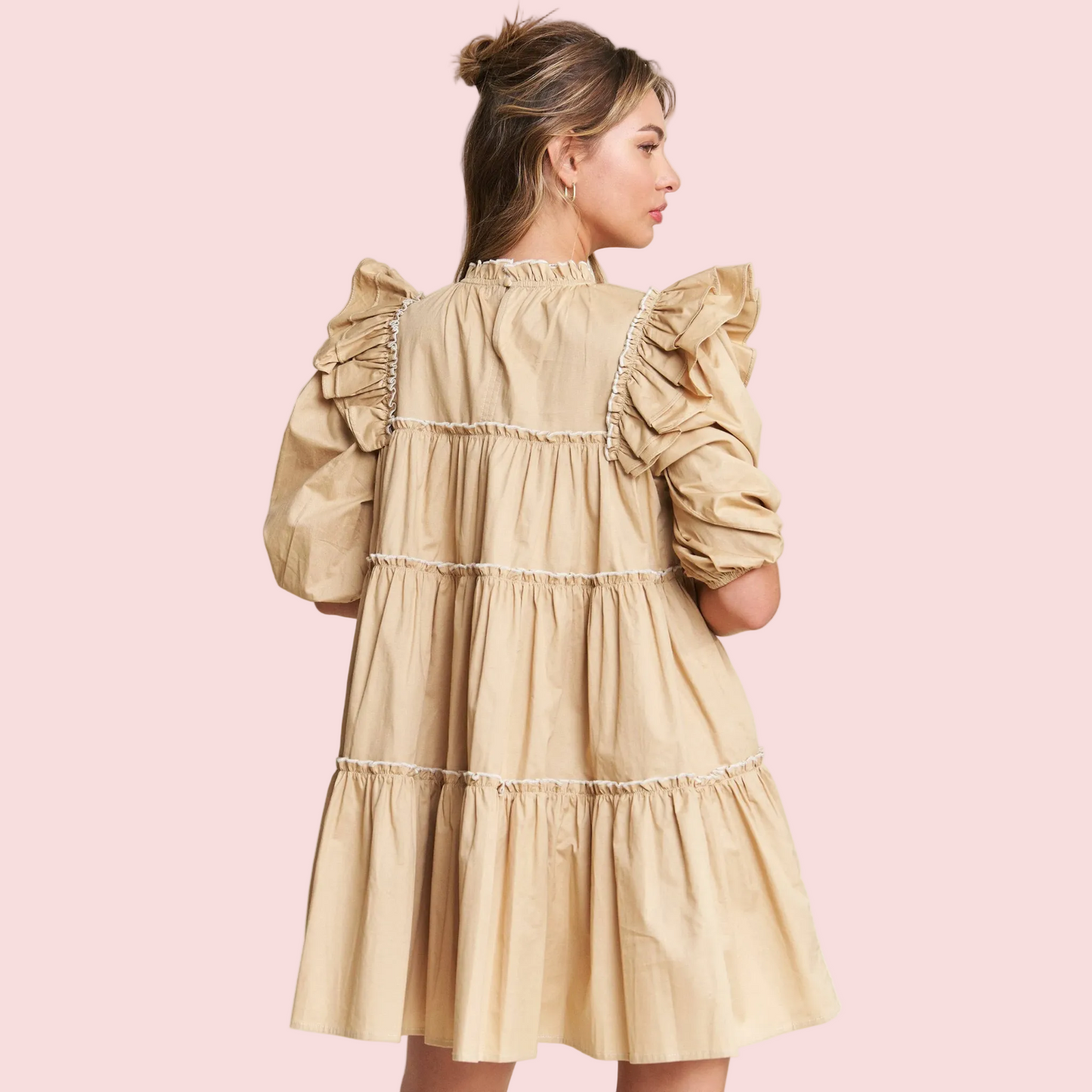 Latte Ruffle Babydoll Dress