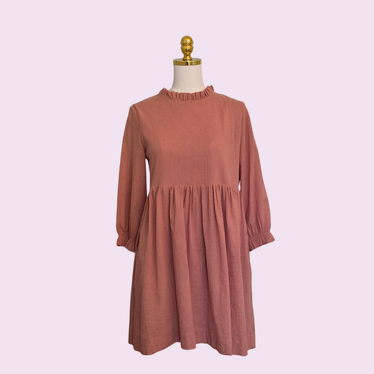 Ginger Ruffle Neck Babydoll Dress